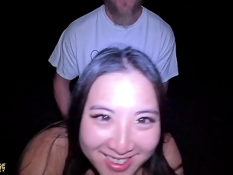 Witness The Ultimate Pleasure - Public Blowjob And Eating Pussy On The Beach At Night!